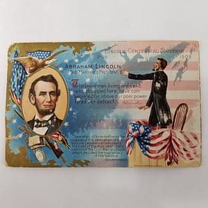 Antique Framed Lincoln Centennial Souvenir Post Card 1909