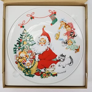 Vintage CharlotByJ (1973) Christmas Collector’s Plate – Gold Trim, 1st Edition