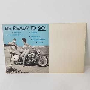 Vintage Original 1960 Harley Tune Up Reminder Postcard…”Be Ready To Go!”