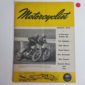 Vintage Motorcyclist Harley Indian Magazine (Aug 1952)