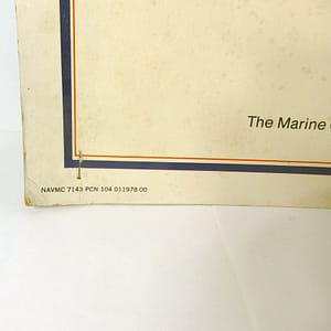 Vintage Authentic Original 1974 U.S. Marine Corps Hardboard Poster Cagney