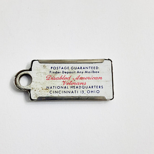 Vintage Disabled American Veteran DAV License Plate Key Chain 1963