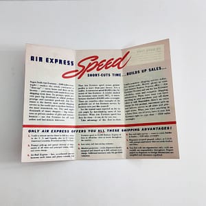 Vintage Original 1938 “Air Express” Sales Brochure