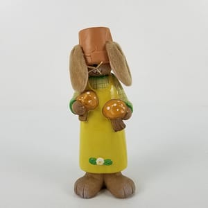 Whimsical Hide and Seek Bunny Statue for House Plant