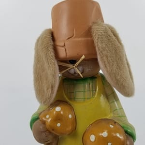 Whimsical Hide and Seek Bunny Statue for House Plant