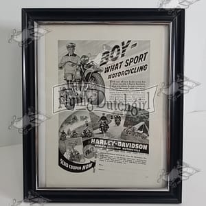 Framed Vintage Original 1940 Harley-Davidson “Boy What a Sport” Flyer