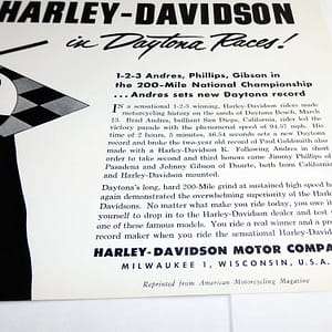 Original Harley-Davidson “Daytona 200 mile National Championship” Flyer