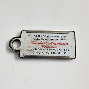 Vintage Disabled American Veteran DAV License Plate Key Chain 1967