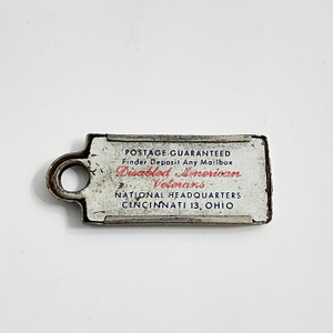 Vintage Disabled American Veteran DAV License Key Chain 1961