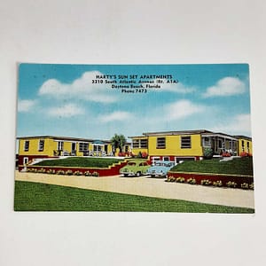 Vintage 1940’s Harty’s Sun Set Apartments Daytona Beach Florida Postcard