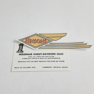 ORIGINAL HARLEY (1970’s MOLENAAR H-D) BUSINESS CARD- SHOVELHEAD, KNUCKLEHEAD