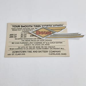 ORIGINAL 1941 “RETREAD TIRES” POST CARD-HARLEY KNUCKLEHEAD