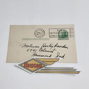ORIGINAL 1941 “RETREAD TIRES” POST CARD-HARLEY KNUCKLEHEAD