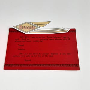ORIGINAL HARLEY FACTORY (1936 ZIPPER SALESMAN) POST CARD-KNUCKLEHEAD