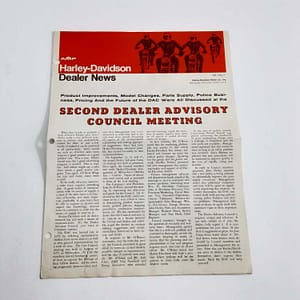 ORIGINAL HARLEY 1971 “THE DEALER NEWS” VOL 5, #7