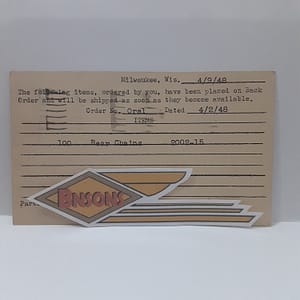 ORIGINAL HARLEY 1948 FACTORY “100 REAR CHAINS” POST CARD- KNUCKLEHEAD