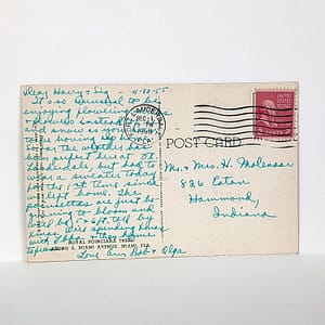Original Authentic 1955 Post Card “Miami” to Molenaar Harley-Davidson