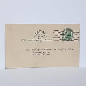 ORIGINAL HARLEY 1945 SOUTH BEND M/C “FIELD MEET” POST CARD – WLDR, KNUCKLEHEAD
