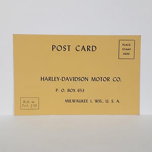 ORIGINAL HARLEY 1951 FACTORY “ORDERING” POST CARD- PANHEAD, KNUCKLEHEAD