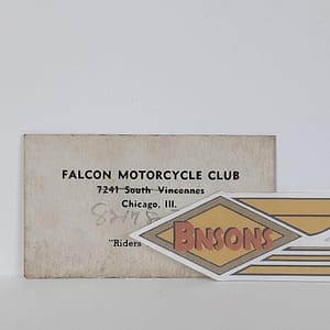 ORIGINAL HARLEY (1940’s FALCON M/C) BUSINESS CARD – KNUCKLEHEAD
