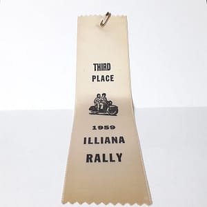ORIGINAL HARLEY 1959 “ILLIANA RALLY” 3rd PLACE RIBBON – PANHEAD, KNUCKLEHEAD