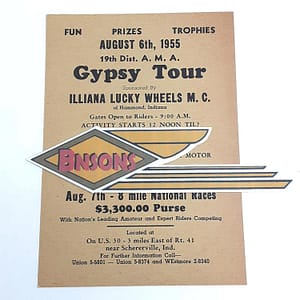 ORIGINAL HARLEY 1955 GYPSY TOUR “ILLIANA LUCKY WHEELS M/C”-KNUCKLEHEAD