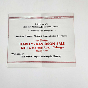 ORIGINAL HARLEY 1961 PIONEER M/C (DANCE PROGRAM) CHICAGO, ILL. – KNUCKLEHEAD