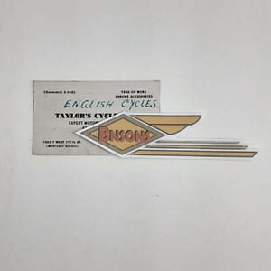 ORIGINAL 1950’s TAYLOR’s CYCLE SHOP (CHICAGO) CARD-HARLEY, KNUCKLEHEAD