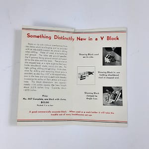 Vintage Original Starrett V Block and Clamp Advertisement