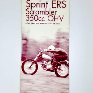 Vintage 1969 Harley Sprint Scrambler 350cc OHV Retail Price List