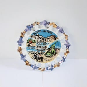 1980s Souvenir Plate Badlands Buffalo Black Hills South Dakota