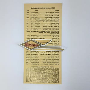 ORIG AMA 1953 EVENT (RACE) CALENDAR-HARLEY WR, KR, KNUCKLEHEAD