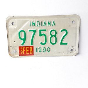 Vintage Motorcycle License Plate Ind. 1990