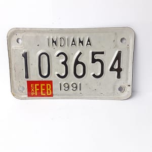 Vintage Motorcycle License Plate Ind. 1991