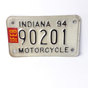 Vintage Motorcycle License Plate Ind. 1994