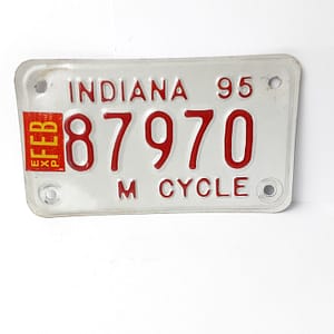 Vintage Motorcycle License Plate Ind. 1995