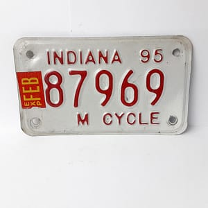Vintage Motorcycle License Plate Ind. 1995