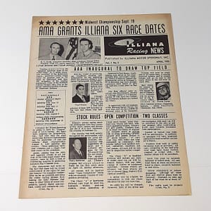 ORIGINAL 1953 “ILLIANA RACING NEWS” SCHERERVILLE, IND. – MOLENAAR