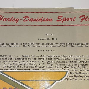 ORIGINAL HARLEY 1954 FACTORY SPORT K-MODEL FLASH, – KNUCKLEHEAD