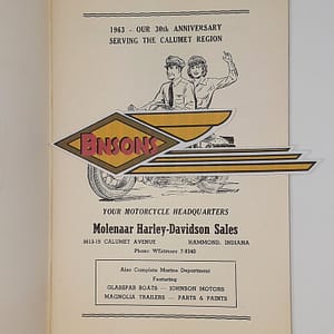 ORIGINAL HARLEY 1963 “ILLIANA LUCKY WHEELS M/C” DANCE PROGRAM-KNUCKLEHEAD