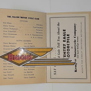 ORIGINAL HARLEY 1938 FALCON M/C (CHICAGO, ILL) DANCE TICKET- KNUCKLEHEAD