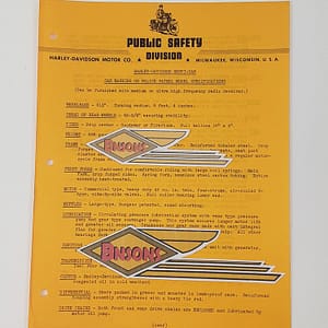 ORIGINAL HARLEY 1938 PUBLIC SAFETY DIVISION LETTERHEAD-  KNUCKLEHEAD