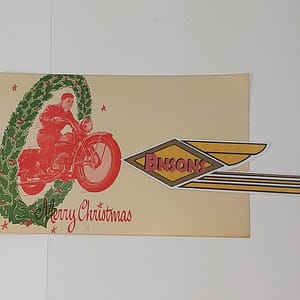 ORIGINAL HARLEY 1953 “HUMMER TELE-GLIDE” CHRISTMAS POST CARD-KNUCKLEHEAD