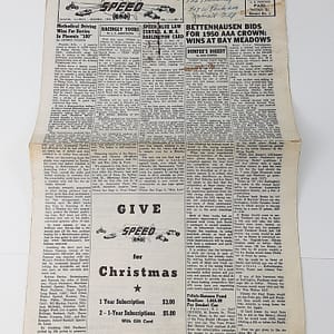 Authentic Original 1950 Speed Newspaper Bettenhausen AAACrown