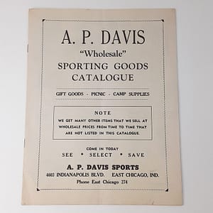 Authentic Original 1950’s, A.P. Davis Sports Catalog. (East Chicago, Ind)