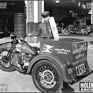 Vintage Photo “Goodyear Tire Delivery Service” 1935 Servi-car Harley
