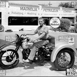Vintage Photo “Magnolia Petrol Pick-up Service” 1934 Servi-car Harley