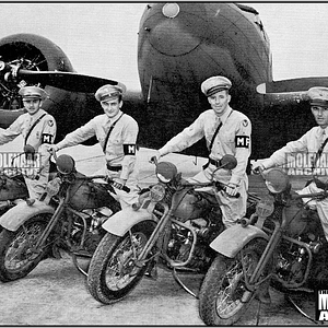 Vintage Harley-Davidson Motorcycle PHOTO 1943 Military Police News Bulletin #947