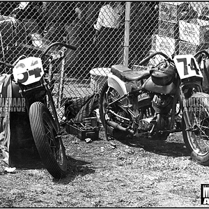 Vintage Race Photo “In the Pits” Molenaar Harley-Davidson (1940’s)