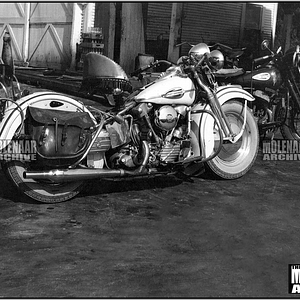 Vintage Photo “White & Chrome 1941 Knucklehead” #1 Molenaar Harley